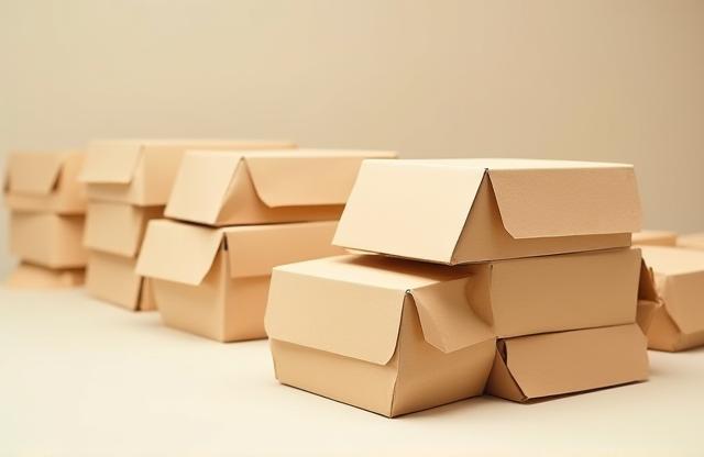 Arrangement of packed meal boxes for a corporate event