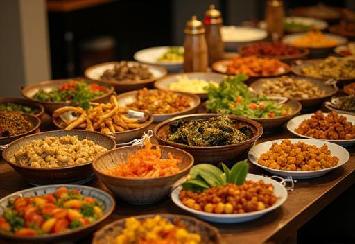Appetizing food spread for a private home party